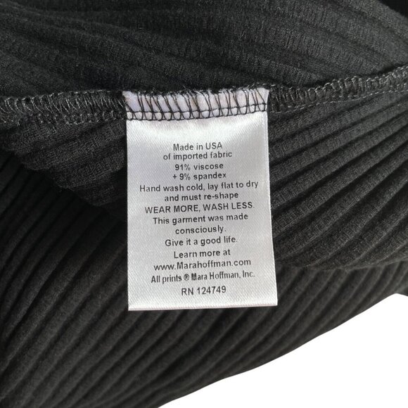 Mara Hoffman Flo Ribbed Midi Dress Size S Black Tie Front - Picture 7 of 8